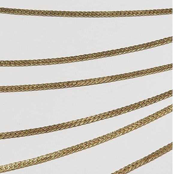 Beautiful Gold Herringbone 9 Strand Layered Necklace - Picture 5 of 12
